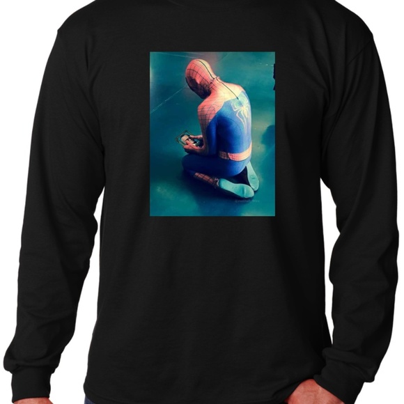 Other - Stan Lee Spderman Crying Black Long Sleeve Tee